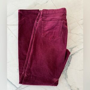 Kut From The Kloth Diana Skinny Burgundy Corduroy Cords size 10.